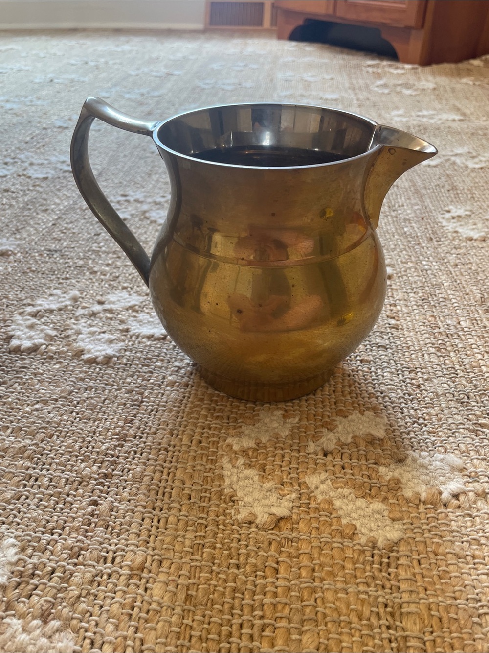 Vintage Solid Brass Pitcher